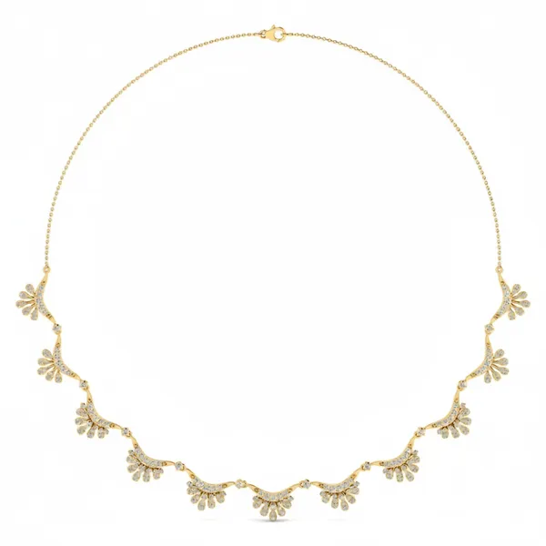 Regal Diamond-Line Diamond Necklace - Laboratory-Grown Diamond Necklace