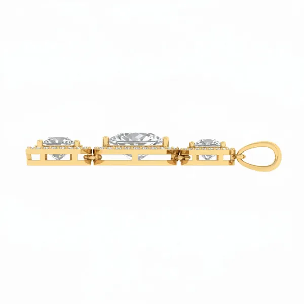 Glamorous Minimalist Diamond Pendant - View 3