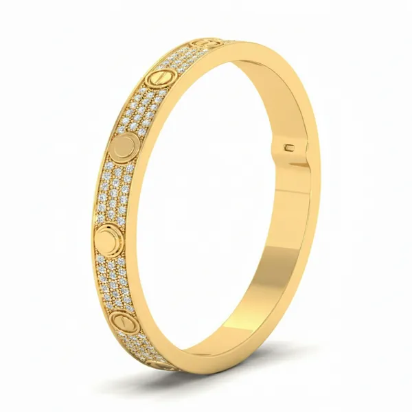 Opulent Pave Diamond Bangle - View 2