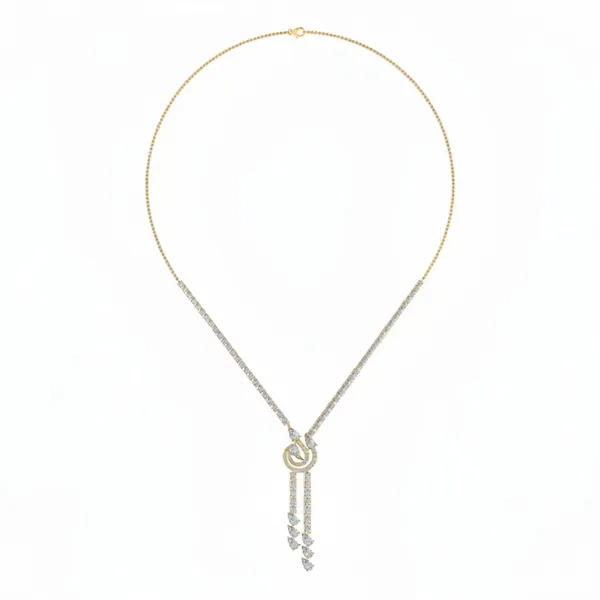 Radiant Accent Diamond Necklace - Laboratory-Grown Diamond Necklace