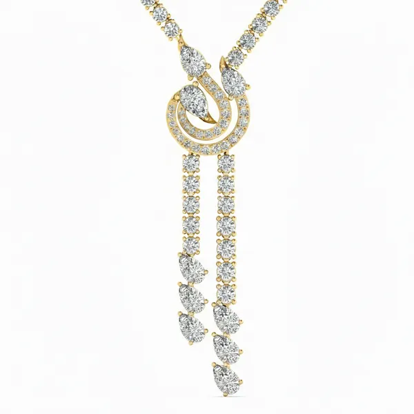 Radiant Accent Diamond Necklace - View 4
