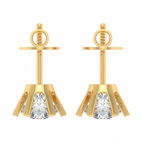 The Dolcezza Snowflake Diamond Studs - View 4