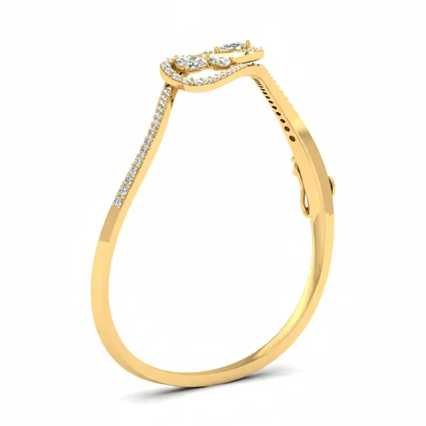 Polished Cuff Diamond Bangle - View 2