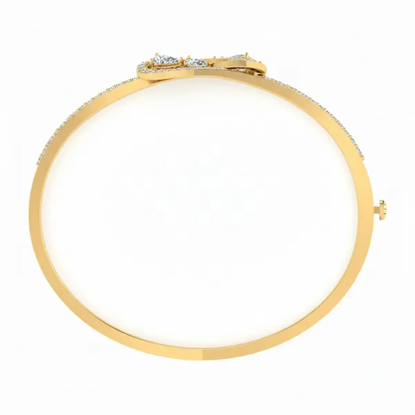Polished Cuff Diamond Bangle - View 3