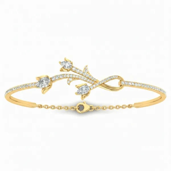 Statuesque Geometric Diamond Bangle - Laboratory-Grown Diamond Bangle