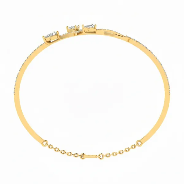 Statuesque Geometric Diamond Bangle - View 3
