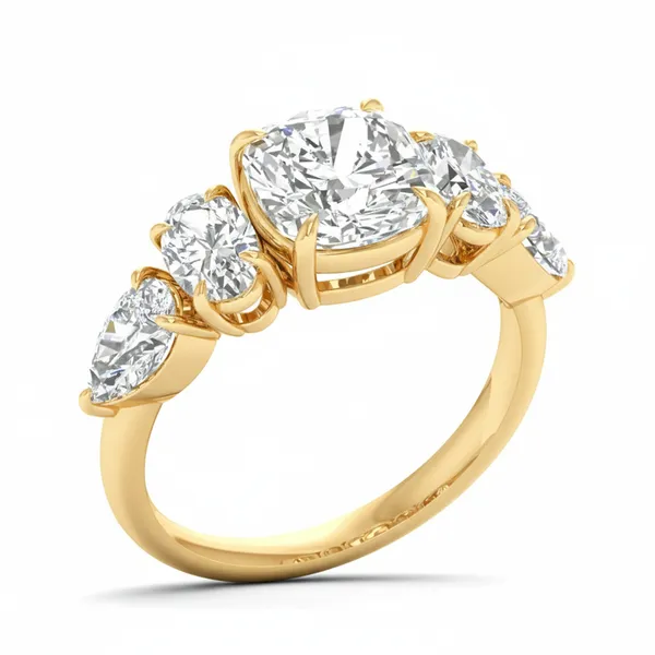 Alluring Cathedral Diamond Ring - Laboratory-Grown Diamond Ladies Ring