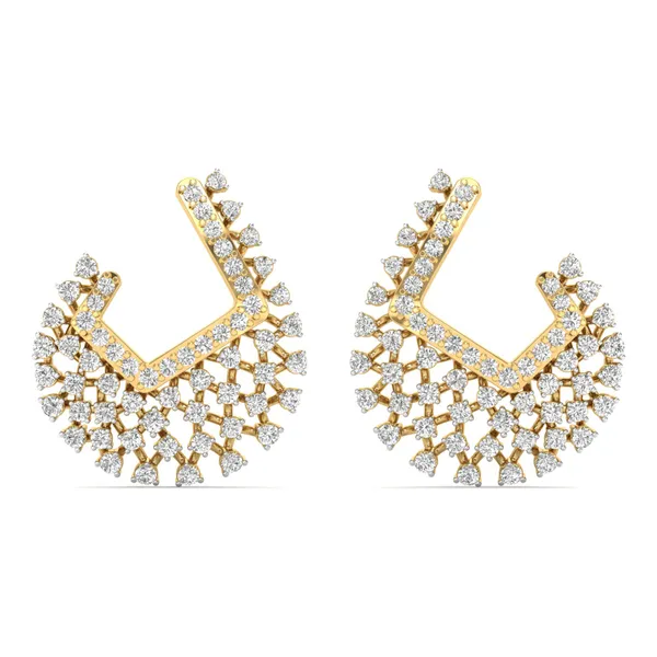 The Champagne Mosaic Statement Chandelier - Laboratory-Grown Diamond Earrings