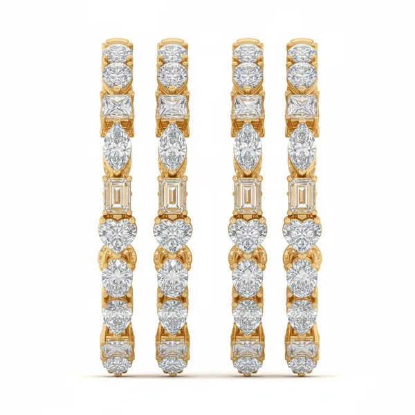 The Elysian Lattice Drop Earrings - Laboratory-Grown Diamond Earrings