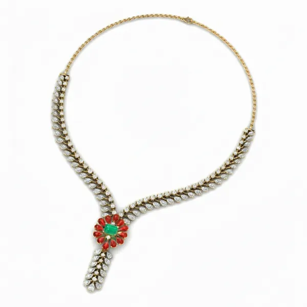 Delicate Art Deco Diamond Necklace - View 3
