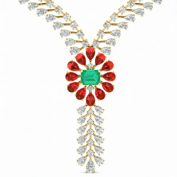 Delicate Art Deco Diamond Necklace - View 4