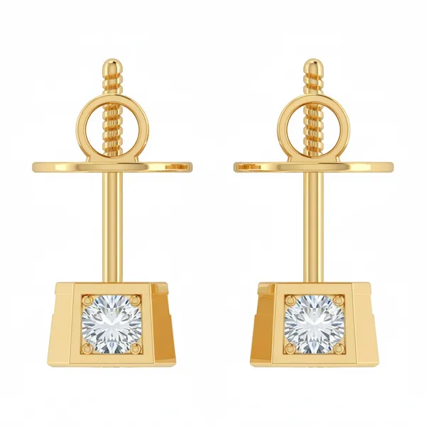 Toscana Silhouette Solitaire Studs - View 4