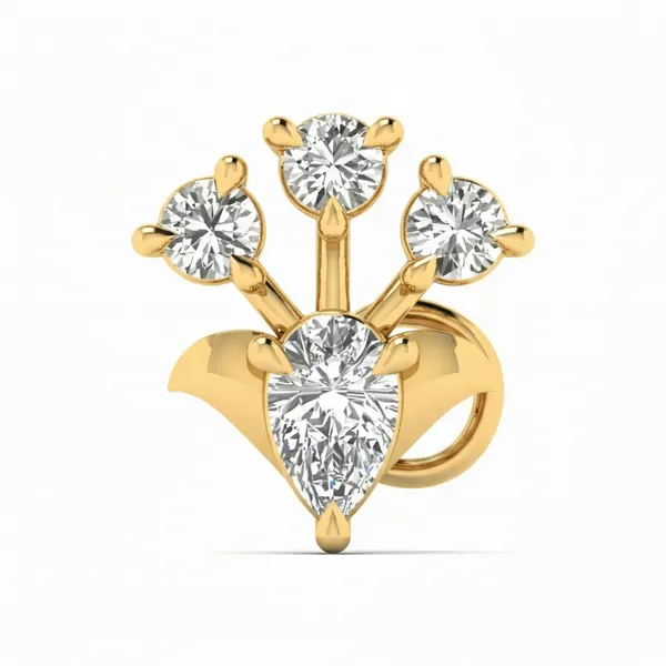 Stately Elegant Diamond Nosepin - Laboratory-Grown Diamond Nose Pin