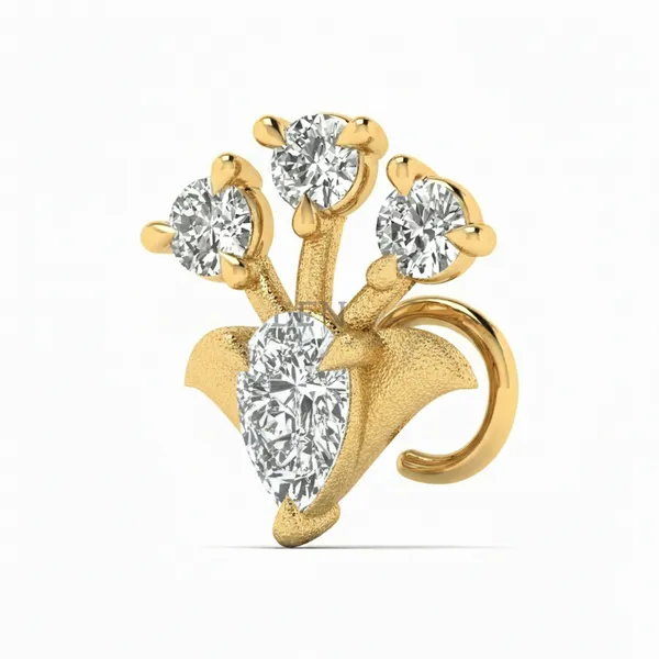 Stately Elegant Diamond Nosepin - View 2