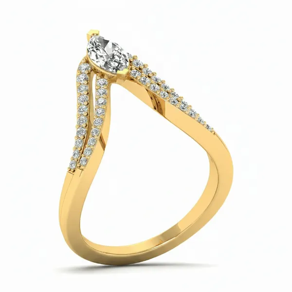 Sculptural Blossom Diamond Ring - Laboratory-Grown Diamond Ladies Ring