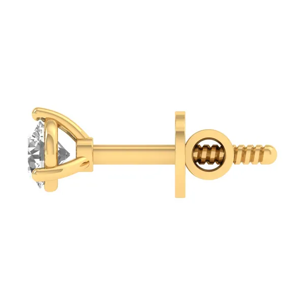 Golconda Chevron Single Diamond Studs - View 3