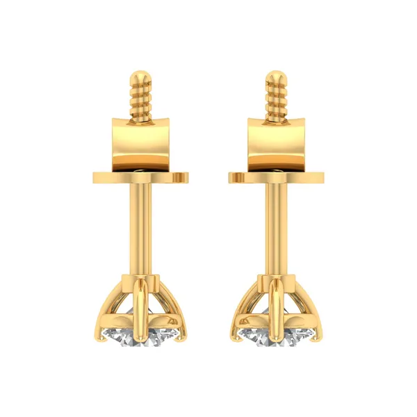Golconda Chevron Single Diamond Studs - View 4