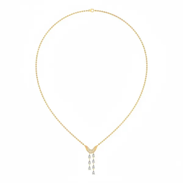 Golden Halo Diamond Necklace - Laboratory-Grown Diamond Necklace