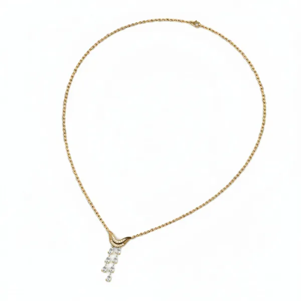 Golden Halo Diamond Necklace - View 3
