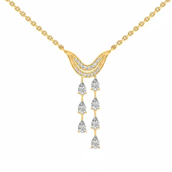 Golden Halo Diamond Necklace - View 4