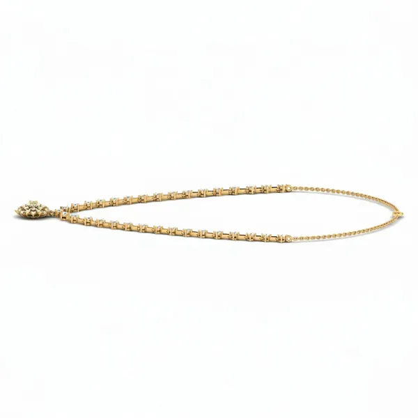 Golden Pave Diamond Necklace - View 2
