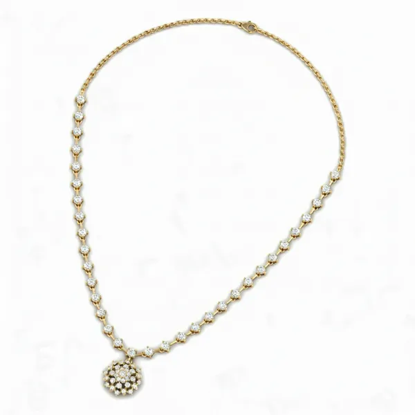 Golden Pave Diamond Necklace - View 3