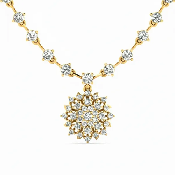 Golden Pave Diamond Necklace - View 4