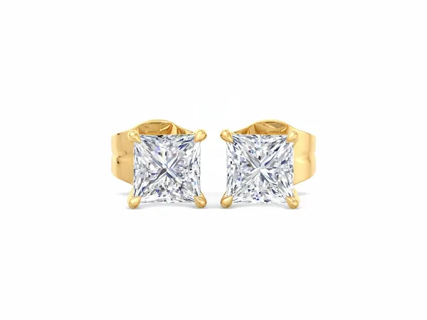Jubilant Wave Solitaire Studs - View 2