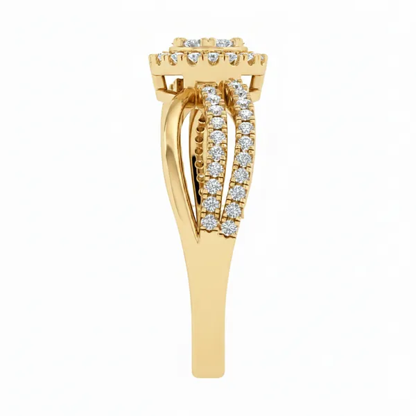 Golden Filigree Diamond Ring - View 4