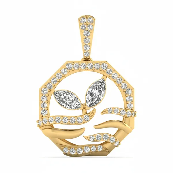 Serene Halo Diamond Pendant - Laboratory-Grown Diamond Pendant