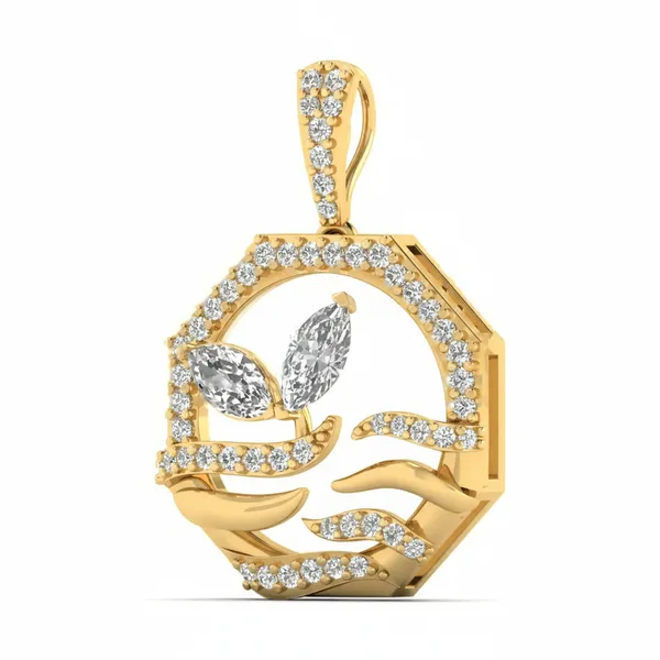 Serene Halo Diamond Pendant - View 2
