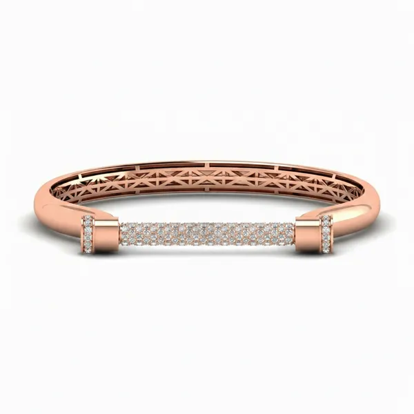 Gleaming Openwork Diamond Bangle - Laboratory-Grown Diamond Bangle
