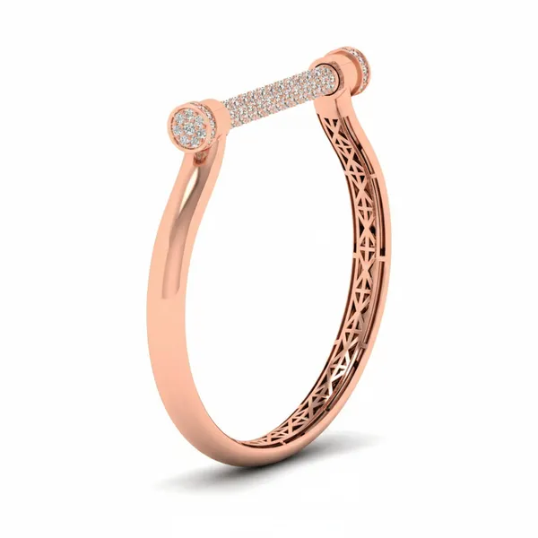 Gleaming Openwork Diamond Bangle - View 2
