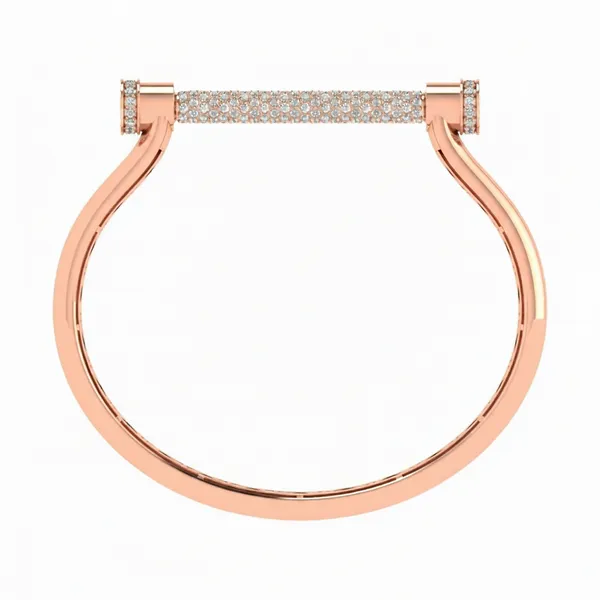 Gleaming Openwork Diamond Bangle - View 3