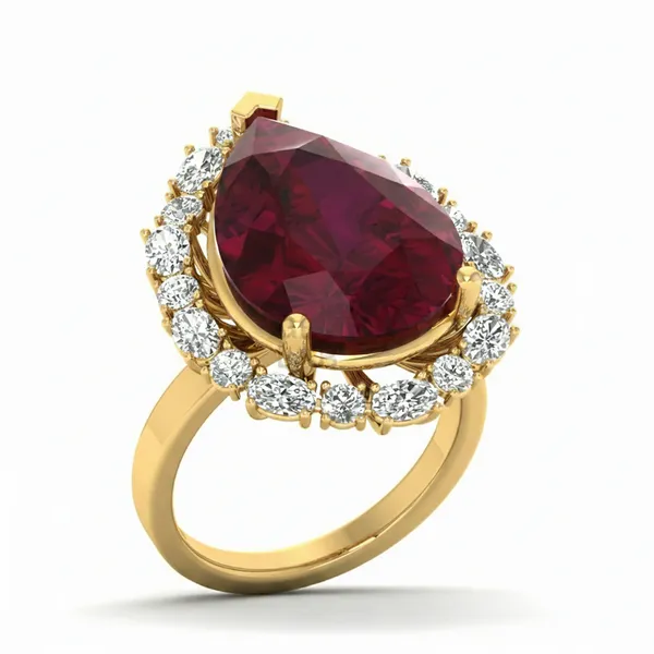 Sculptural Vintage Diamond Ring - Laboratory-Grown Diamond Ladies Ring