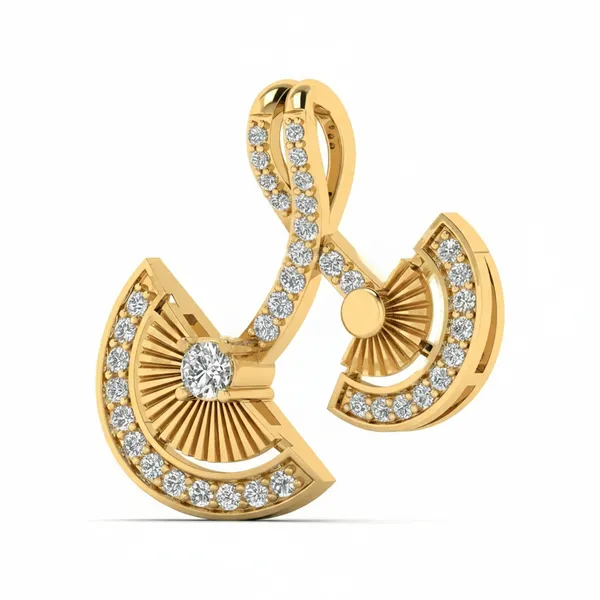 Stately Art Deco Diamond Pendant - View 2