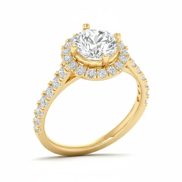 Golden Moonbeam Diamond Ring - Laboratory-Grown Diamond Ladies Ring