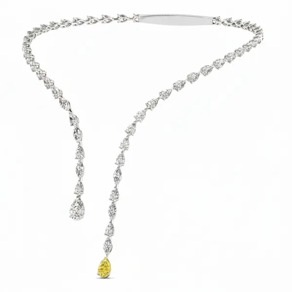 Refined Diamond-Line Diamond Necklace - View 3