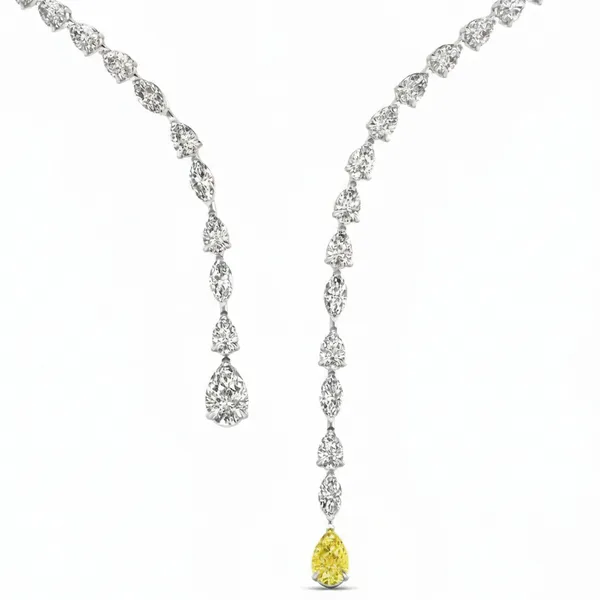 Refined Diamond-Line Diamond Necklace - View 4