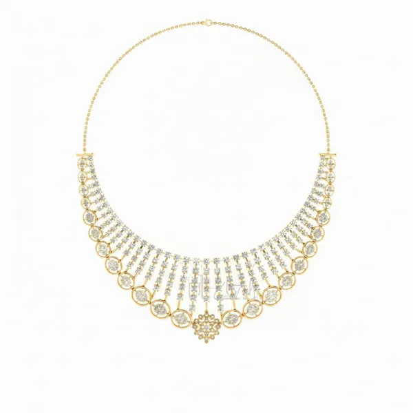 Golden Classic Diamond Necklace - Laboratory-Grown Diamond Necklace