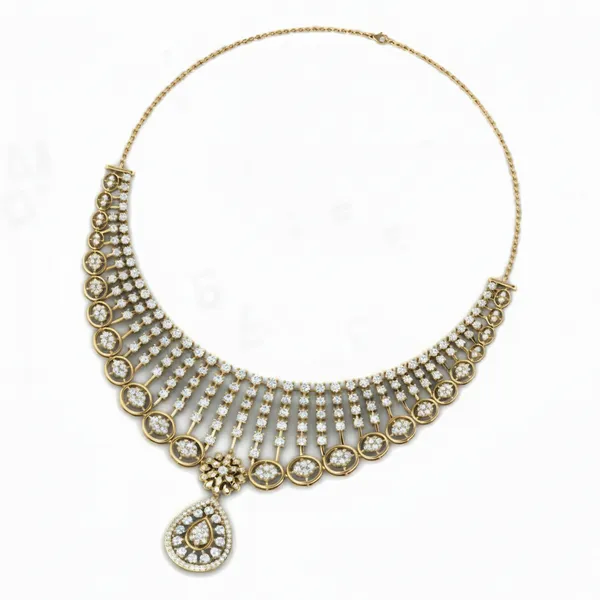 Golden Classic Diamond Necklace - View 3