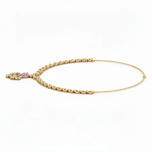 Radiant Bezel Diamond Necklace - View 2