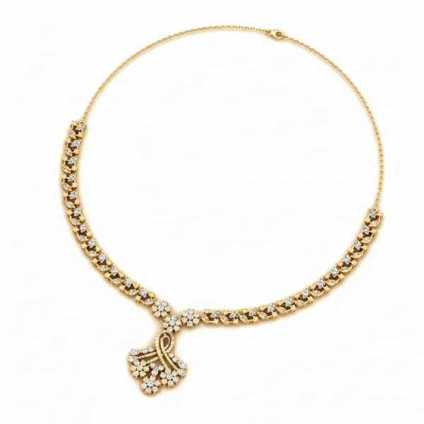 Radiant Bezel Diamond Necklace - View 3