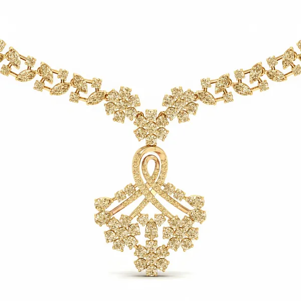 Radiant Bezel Diamond Necklace - View 4