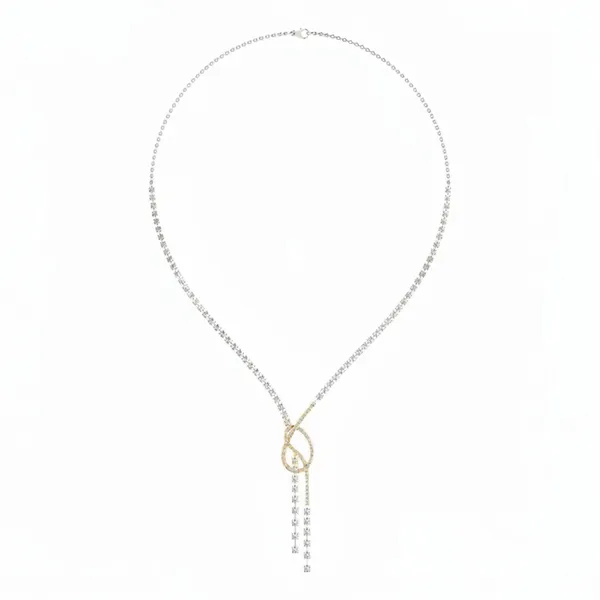 Sleek Modern Diamond Necklace - Laboratory-Grown Diamond Necklace