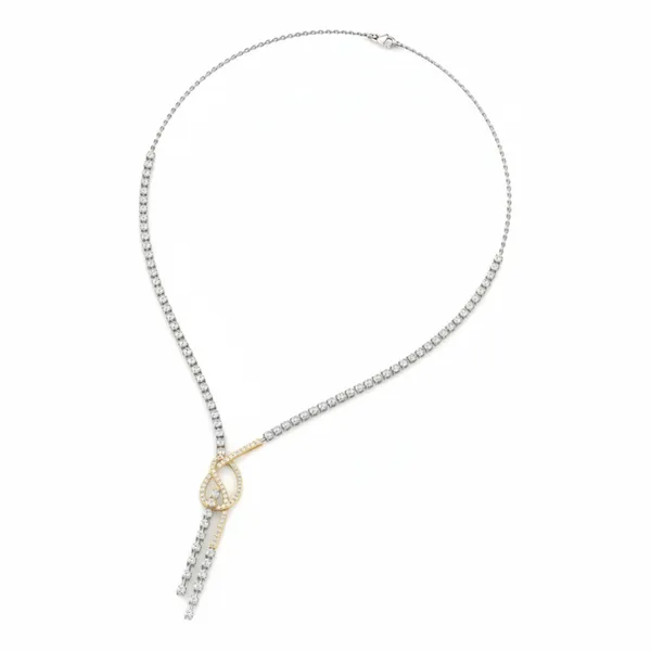 Sleek Modern Diamond Necklace - View 3