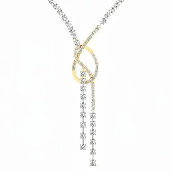 Sleek Modern Diamond Necklace - View 4