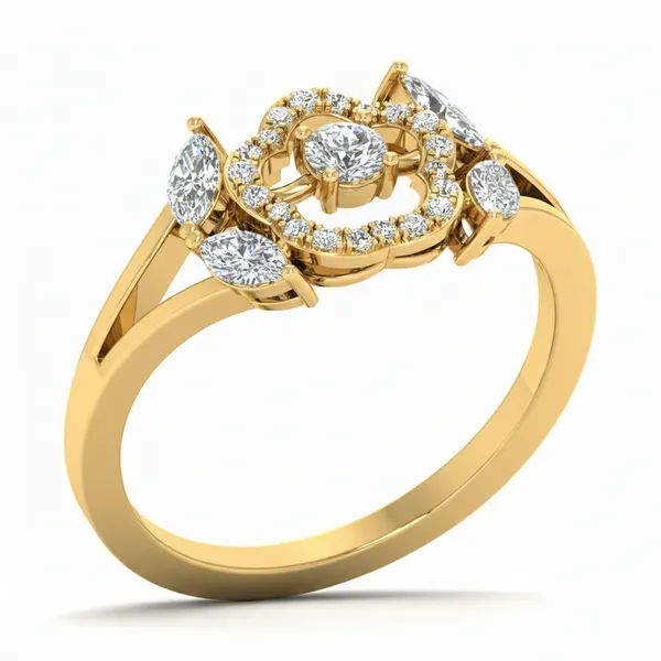 Ornate Accent Diamond Ring - Laboratory-Grown Diamond Ladies Ring