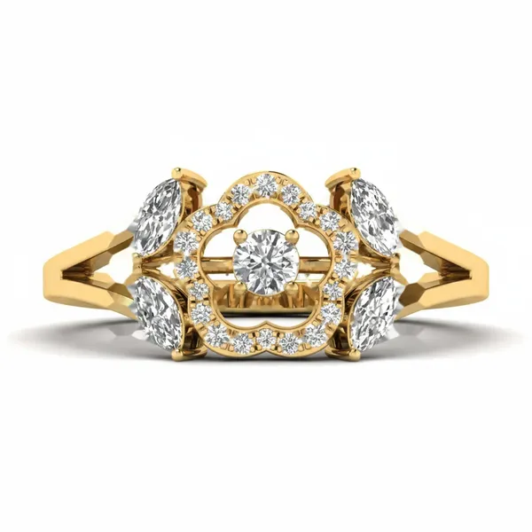 Ornate Accent Diamond Ring - View 2