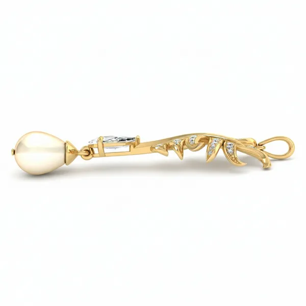 Ethereal Leaf Diamond Pendant - View 3